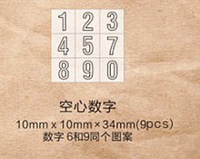 Load image into Gallery viewer, TUNACOCO Inkpad Number Series Stamp Seal Signet Printer Stamps for Bullet Journal DIY Crafts Qt1710126