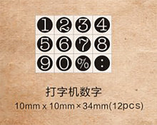 Load image into Gallery viewer, TUNACOCO Inkpad Number Series Stamp Seal Signet Printer Stamps for Bullet Journal DIY Crafts Qt1710126