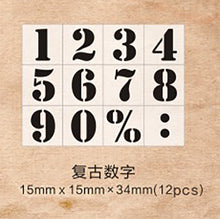 Load image into Gallery viewer, TUNACOCO Inkpad Number Series Stamp Seal Signet Printer Stamps for Bullet Journal DIY Crafts Qt1710126