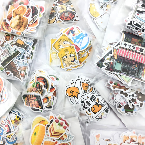 1 Bag Cute Cartoon Korean Style Decorative Stickers Adhesive Stickers Scrapbooking DIY Decoration Diary Stickers