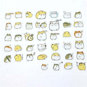1 Bag Cute Cartoon Korean Style Decorative Stickers Adhesive Stickers Scrapbooking DIY Decoration Diary Stickers